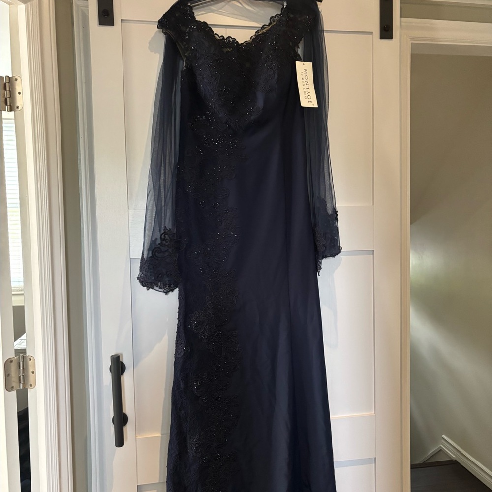 Montage by Mon Cheri Navy Blue Wedding Dress Mother of the Bride/Groom